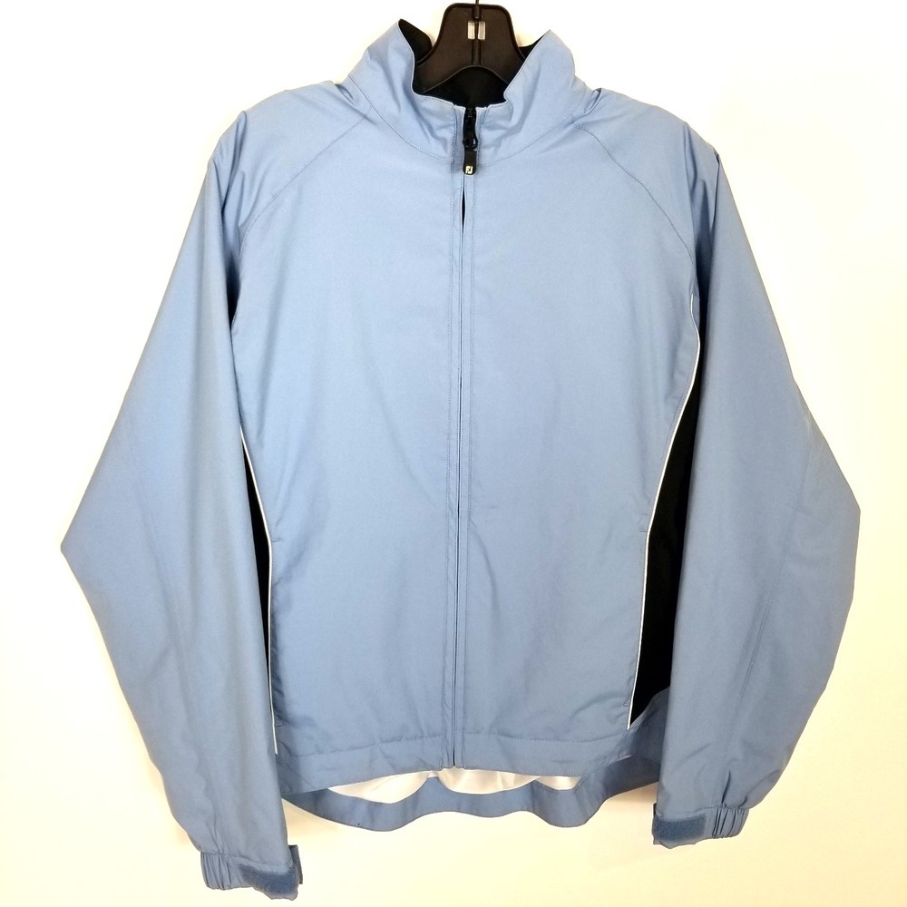 FootJoy DryJoys Jacket Womens Sz S  Blue Full Zip Windbreaker Lined Golf Outdoor